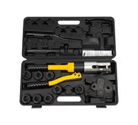 meiliwmlo Pince à sertir hydraulique 10T - Avec moules et mallette de transport U16/20/25/32 V12/15/18/22/28 - Pour sertir des tuyaux - Jaune