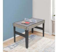 meiliwmlo Table de jeu multifonction 10 en 1 pour football, billard, hockey au sol, tennis de table, bowling, échecs, dames, backgammon, jeux de cartes, shuffleboard pour salle de jeux (gris)