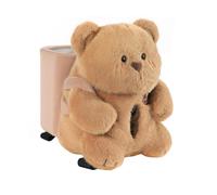 Meiliyizu Boîte à mouchoirs 2 en 1 en peluche de dessin animé pour voiture, accoudoir automatique, tiroir de rangement, poubelle