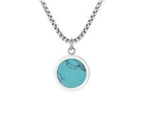 Meiliyizu Chaîne de clavicule réglable en acier inoxydable avec pendentif ovale/rond, léger, géométrique, bijoux en pierre naturelle, taille unique, Comme décrit, Comme décrit.