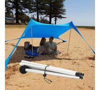 Meiliyizu Lot de 2 poteaux de tente de plage pliants, poids léger, longueur réglable pour auvent extérieur