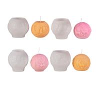 Meiliyizu Lot de 4 moules à bougie en silicone avec boules de Noël pour bougies, savon, décoration de Noël, ornements en plâtre, chocolat, résine époxy