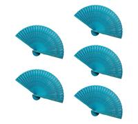 Meiliyizu Lot de 5 éventails pliants en bois pour invités de mariage, journées chaudes, accessoires de refroidissement