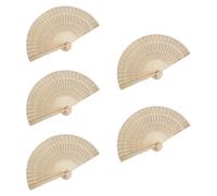 Meiliyizu Lot de 5 éventails pliants en bois pour invités de mariage, journées chaudes, accessoires de refroidissement