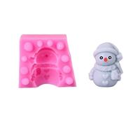 Meiliyizu Moule à bougie bonhomme de neige de Noël, moules en silicone pour bougie, savon, décoration de Noël, décorations en plâtre, résine époxy, bonhomme de neige d'amour