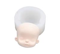 Meiliyizu Moule en silicone avec visage humain en forme de poupée pour fondant, chocolat, argile, savon, outils de pâtisserie