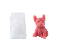 Meiliyizu Moule en silicone en forme de chien, moules à bougies en silicone en résine époxy pour bougies, savon, plâtre, décorations en silicone, bouledogue