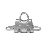 Meiliyizu Petit sac à bandoulière carré élégant printemps 2025 pour femme en cuir synthétique avec sangle réglable pour les trajets quotidiens, sac carré compact, Argenté., One Size