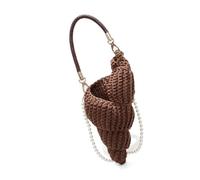 Meiliyizu Sac à bandoulière assorti pour femme, coquillages tissés à la main, sac à main tendance, messagers de mode, bandoulière tissée à la main, sac à main élégant pour femme, café, One Size