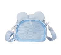 Meiliyizu Sac à bandoulière élégant avec porte-badge transparent avec sangle réglable pour étudiant, bleu clair, One Size