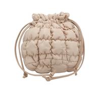 Meiliyizu Sac à bandoulière matelassé tendance pour femme avec cordon de serrage pour le shopping et les voyages, kaki, One Size