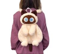 Meiliyizu Sac à dos en peluche chat 3D - Sac à dos en peluche de dessin animé - Sac à bandoulière doux et confortable pour enfants et filles - Cadeau pour usage quotidien - Sac à bandoulière pour