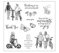 Meiliyizu Tampons transparents vintage en silicone pour couple, scrapbooking, fabrication de cartes, gaufrage, fournitures de décoration, tampon en caoutchouc