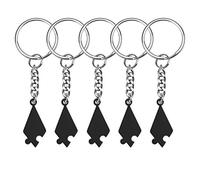 Meilleur ami amitié Porte-clés Ensemble de 5 Puzzle Assorti Gravure personnalisée Pentagramme Pendentif Ensemble Cadeaux pour Famille Soeurs Cadeau (Five-Pointed Star Black Keychain)