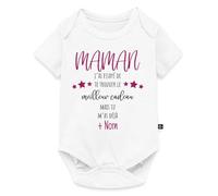 Meilleur Cadeau C’est Moi Maman Body Bébé Personnalisé Bio Manches Courtes | Idée Cadeau Anniversaire Noël Bébé
