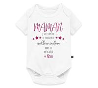 Meilleur Cadeau C’est Moi Maman Body Bébé Personnalisé Bio Manches Courtes | Idée Cadeau Anniversaire Noël Bébé