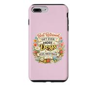 Meilleur Cadeau de départ à la Retraite, Toujours Plus de Chiens, Moins de réunions, propriétaire de Chien Coque pour iPhone 7 Plus/8 Plus