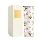 Meilleur cadeau unique Shiba Inu pour femme et fille, design unique de 591 ml avec joli motif Shiba Inu, gobelet fantaisie Shiba Inu pour les amoureux des chiens, carte cadeau et bel emballage inclus
