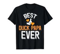 Meilleur Duck Papa de Tous Les Temps : Un Mignon Canard avec des cœurs T-Shirt Graphique avec Valeur, Homme, Noir, L