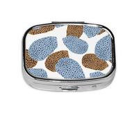 Meilleur et moderne résumé peau de léopard, boîte à pilules Meta à 2 compartiments, organiseur portable, organiseur portable rectangulaire Meta boîte à pilules 955 compartiments