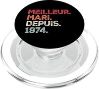 Meilleur Mari Depuis 1974 noce de mariage pour couple marié PopSockets PopGrip pour MagSafe