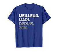 Meilleur Mari Depuis 2010 13 Ans de Mariage Noces de muguet T-Shirt, Homme, Bleu Royal, 3XL