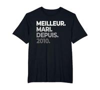 Meilleur Mari Depuis 2010 13 Ans de Mariage Noces de muguet T-Shirt, Homme Grandes Tailles, Noir, 2X Tall