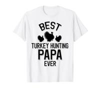 Meilleur Papa Chasseur de dindes de Tous Les Temps T-Shirt Graphique avec Valeur, Homme, Blanc, M