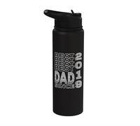 Meilleur papa du monde - sans blague - Papa depuis 2019 Stainless Steel Insulated Water Bottle