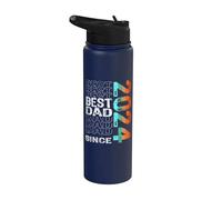 Meilleur papa du monde - sans blague - Papa depuis 2024 Stainless Steel Insulated Water Bottle