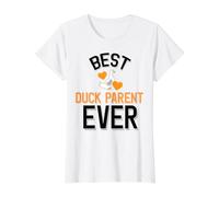 Meilleur Parent de Canard de Tous Les Temps : Mignon Amateur de Canards T-Shirt Graphique avec Valeur, Femme, Blanc, XL