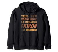 Meilleur Patron du Monde Idée-Cadeau Chef d'équipe Humour Sweat à Capuche