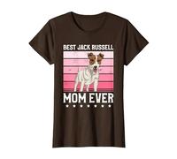 Meilleur Terrier Jack Russell Mom Ever T-Shirt, Femme, Marron, XS