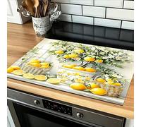 (Meilleur vendeur!) 1 pièce, Couvre-plaque de cuisson style rétro citron - Surface résistante aux rayures et à la chaleur, convient pour une utilisation avec des plaques de cuisson électromagnétiques,