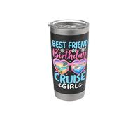 Meilleure amie de l'anniversaire Croisière Girl Vacation Celebration Gobelet isotherme en acier inoxydable double paroi