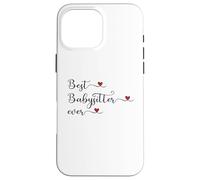 Meilleure Baby-Sitter Mignon Typographie Design avec Un cœur Coque pour iPhone 16 Pro Max
