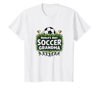 Meilleure championne de Grand-mère de Football au Monde pour Femmes T-Shirt, Enfant, Blanc, 2 Ans