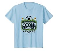 Meilleure championne de Grand-mère de Football au Monde pour Femmes T-Shirt, Enfant, Bleu Céleste, 3 Ans