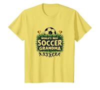 Meilleure championne de Grand-mère de Football au Monde pour Femmes T-Shirt, Enfant, Citron, 2 Ans