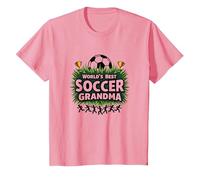 Meilleure championne de Grand-mère de Football au Monde pour Femmes T-Shirt, Enfant, Rose, 2 Ans