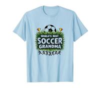 Meilleure championne de Grand-mère de Football au Monde pour Femmes T-Shirt, Homme, Bleu Céleste, XL