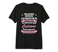 Meilleure Grande Soeur du Monde Super Cadeau Anniversaire T-Shirt Haut de Gamme