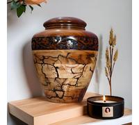 Meilleure grande urne en bois pour cendres humaines - Boîte de crémation pour adultes, urne funéraire personnalisée pour funérailles (taille L pouvant supporter jusqu'à 100 kg, non personnalisée)