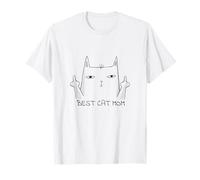 Meilleure maman chat, chat à doigts du milieu T-Shirt
