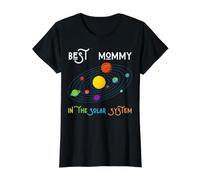 Meilleure mère dans Le système Solaire Voie lactée Galaxie Terre Jamais T-Shirt Graphique avec Valeur, Femme, Noir, XS