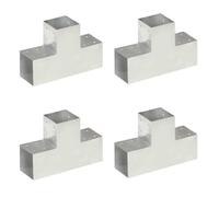 Meilleure Quincaillerie - Argent - Connecteurs de poteau 4pcs Forme en T Métal galvanisé 101x101mm_05_1505