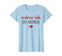 Meilleure Tata du Monde Cadeau Tante T-Shirt, Femme, Bleu Céleste, 3XL