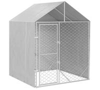 Meilleures Abris - Poulailler Chenil d'extérieur pour chiens avec toit argenté 2x2x2,5 m SSD7413567