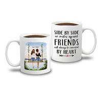 Meilleures Amies Liées Par Le Cœur Mug Unique Tasse À Thé Céramique Tasse À Café Idée Cadeau Pour Pâques Noël Anniversaire 330Ml