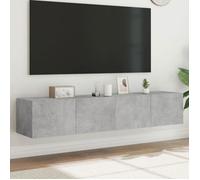 Meilleures Armoire HiFi suspendus | Meubles TV muraux et lumières LED 2pcs | - gris béton - 80x35x31cm SSD4199263